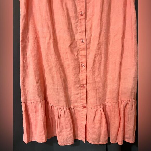 Sunny Leigh 100% Linen Button Front Dress - Size Large - Picture 5 of 7